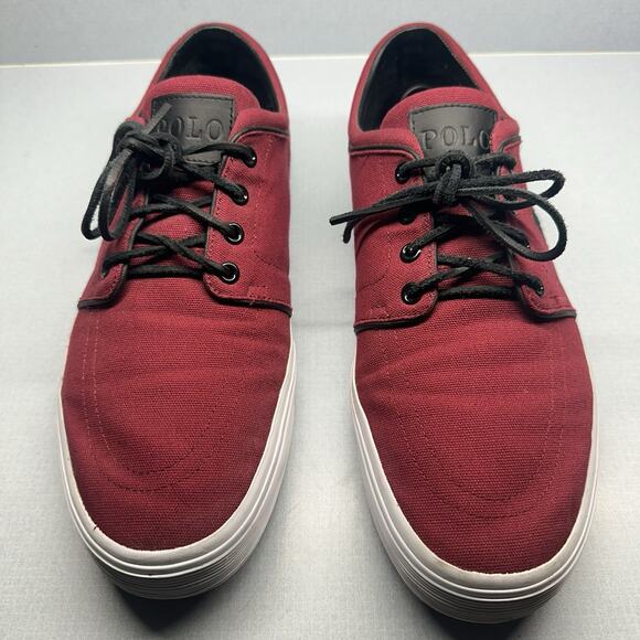 Polo Ralph Lauren Faxon Low Red Canvas Sneaker Sz 13D - Picture 4 of 16